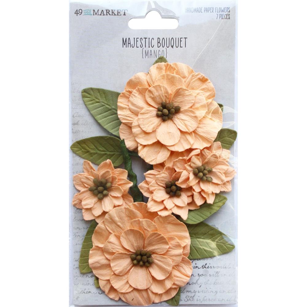 49 And Market Majestic Bouquet Paper Flowers 7/Pkg-Mango