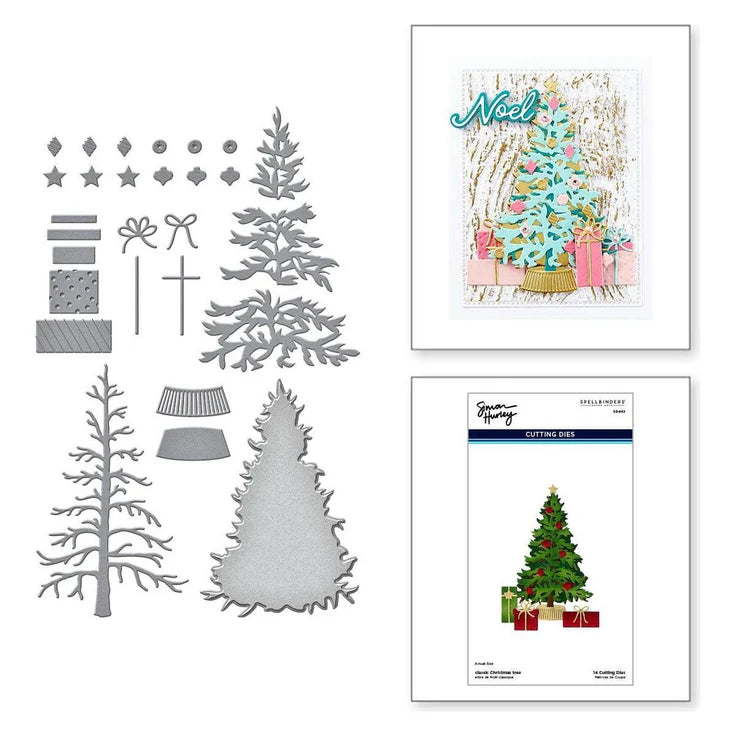 Classic Christmas Tree Etched Dies from the Timeless Trees Collection by Simon Hurley