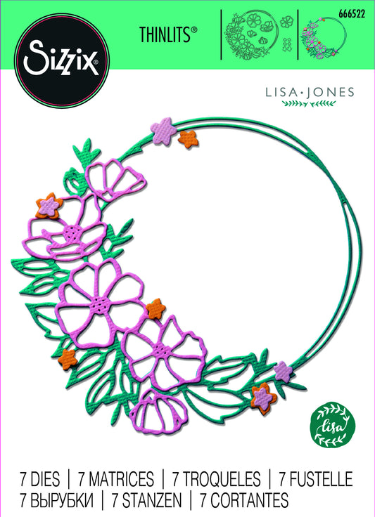 Sizzix - thinlits - Lisa Jones - floral round
