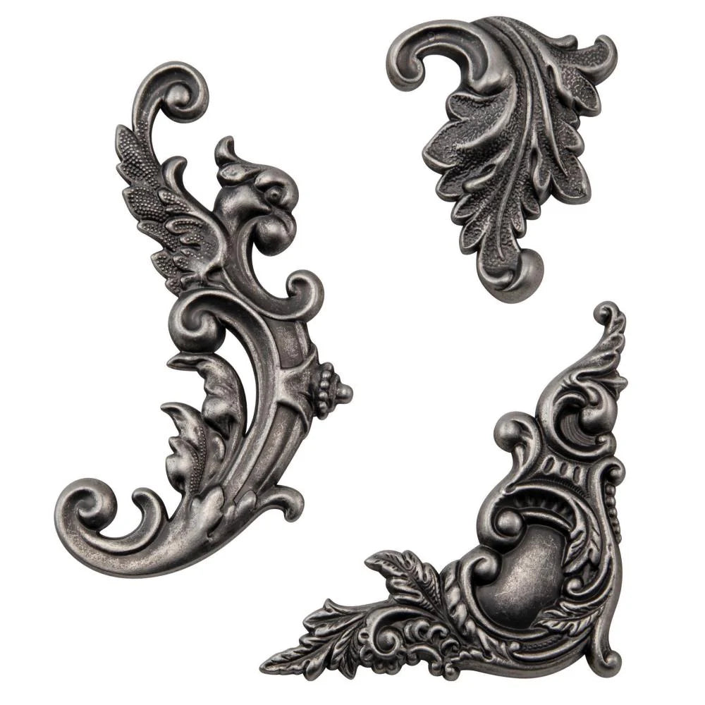 Tim Holtz Idea-Ology - Metal Adornments - Flourish - 3 Pieces