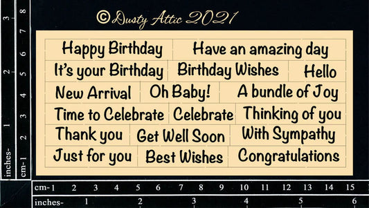 Dusty Attic - Card Sentiments #2 – Kraft