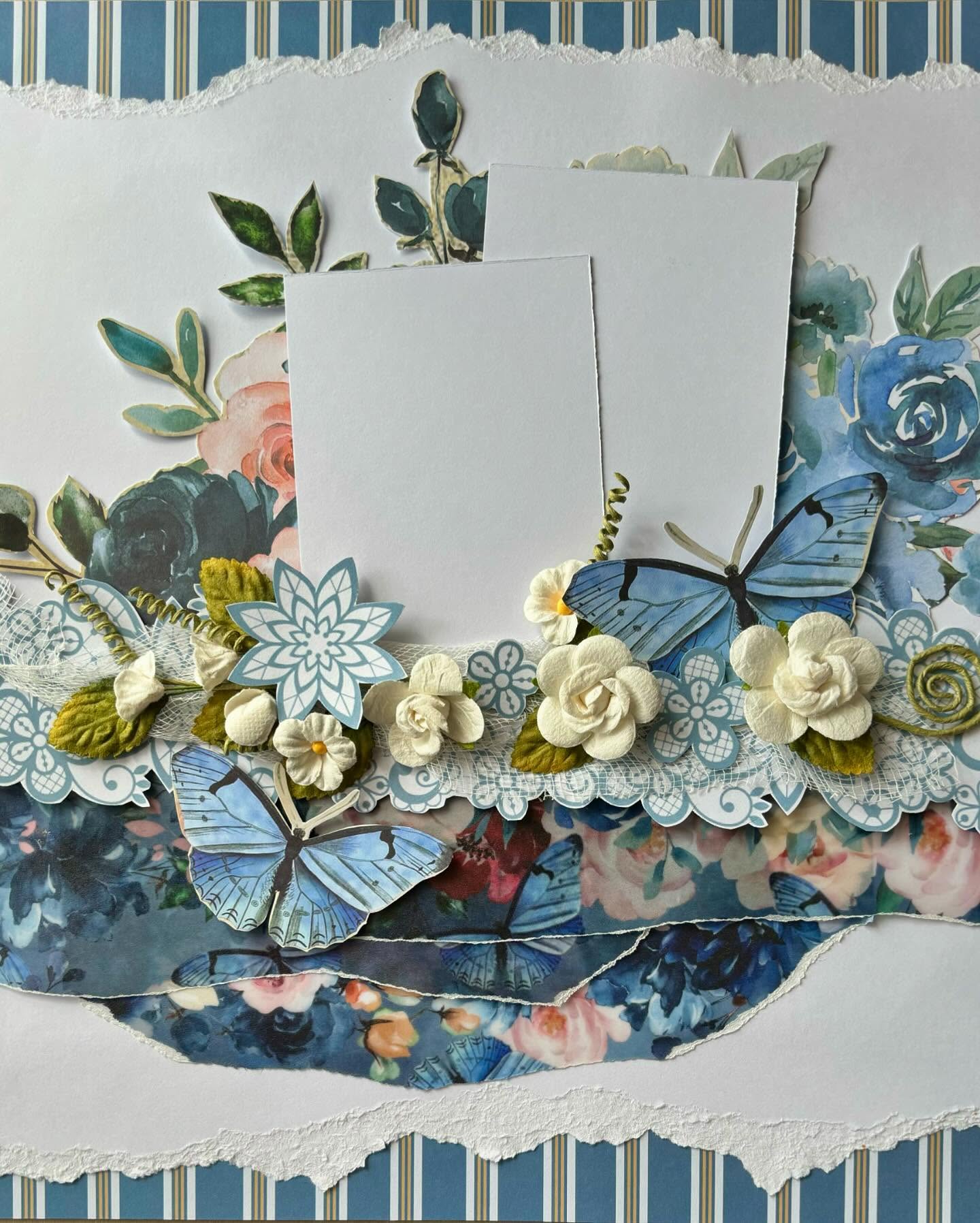 Blue floral layout kit