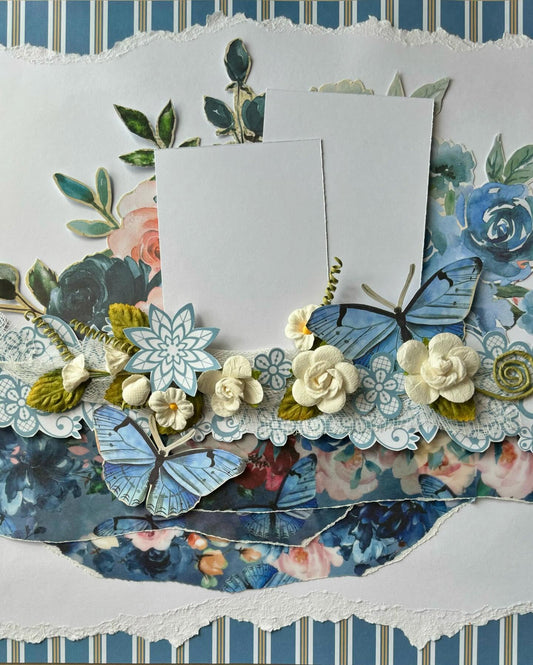 Blue floral layout kit