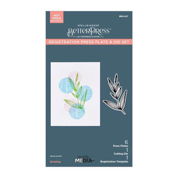 Spellbinders BetterPress Plate & Die Set - Modern Botanicals Collection - Growing (by Dina Wakley) BPR-027