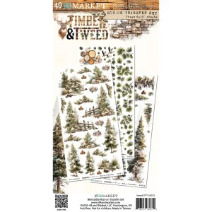 49 and market- timber and tweed-rub on tranfers set