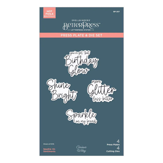 Sparkle on Sentiments BetterPress Plates Spellbinders BP-207
