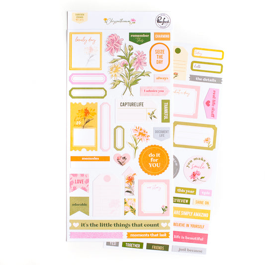 PinkFresh cardstock stickers- Chrysanthemum