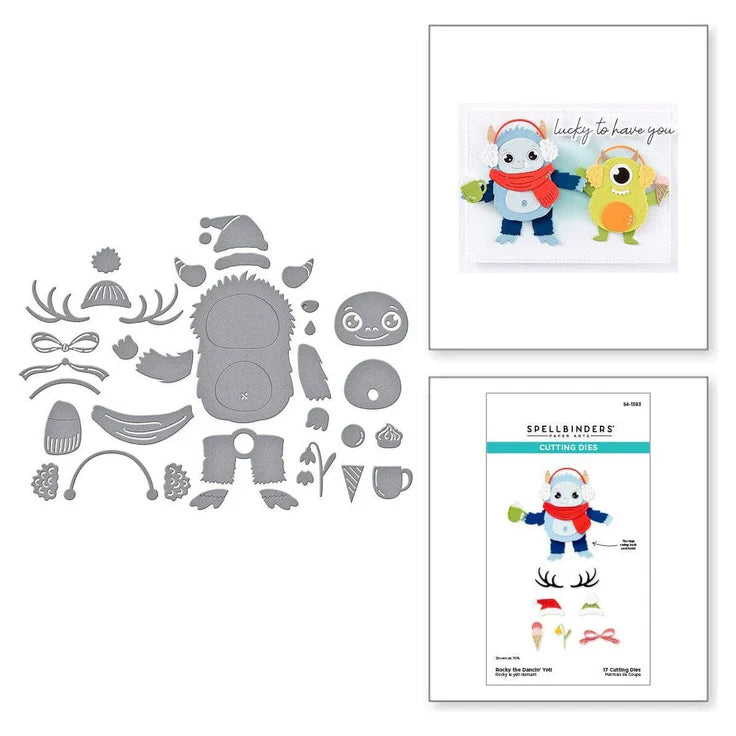 Rocky the Dancin' Yeti Etched Dies from the Monster Friends Collection