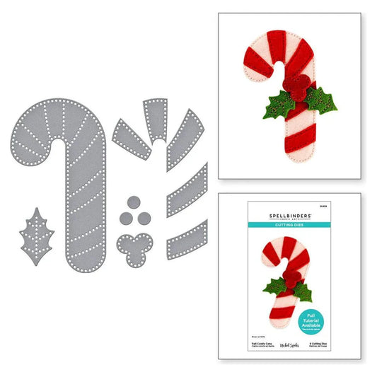 Felt Candy Cane Etched Dies from the Felt Stitch & Create Collection by Nichol Spohr
