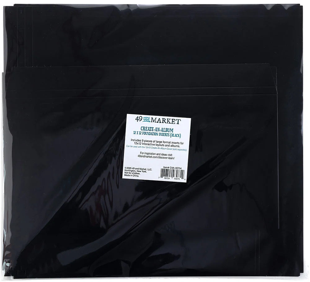 12x12- foundation inserts -black - 49 and market- create an album