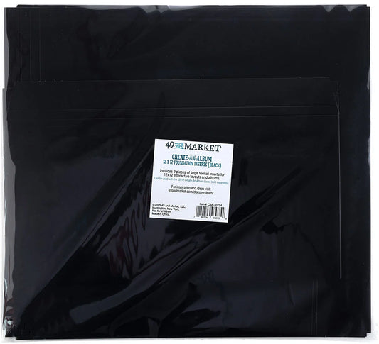 12x12- foundation inserts -black - 49 and market- create an album