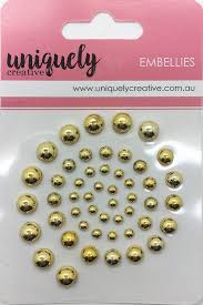 Uniquely Creative Embellies -  little blue pearls