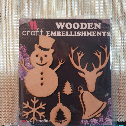 Icraft - Wooden Embellishment - Festive 6 icons