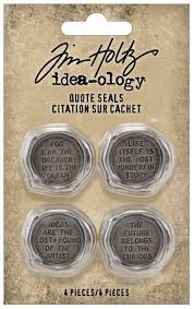 Tim Holtz Idea-Ology Metal QUOTE SEALS 4/Pkg TH94236